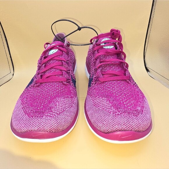 Women’s Nike Free RN Flyknit Size: 9.5 Raspberry Red/Blue - Picture 6 of 11